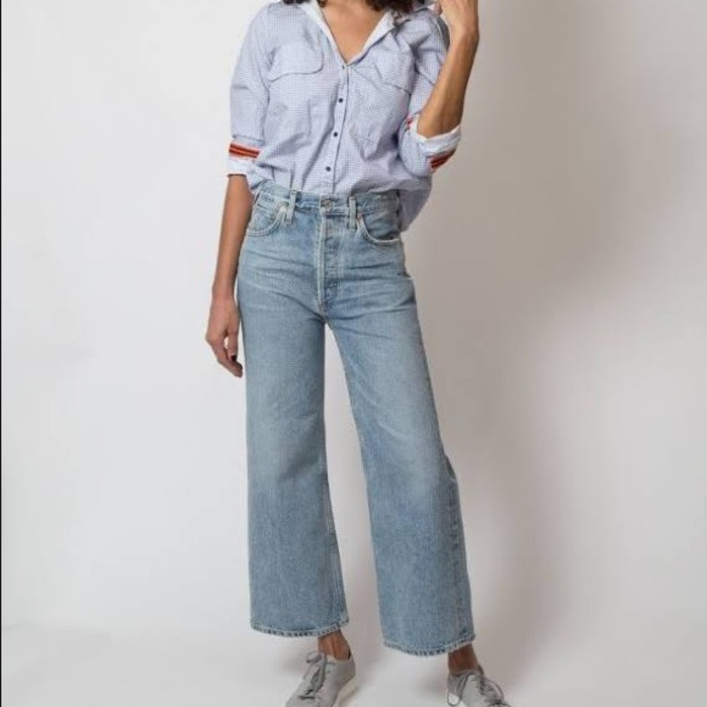 Citizens of Humanity Premium Vintage Sacha Crop Wide Leg Jeans High Rise 25 $238